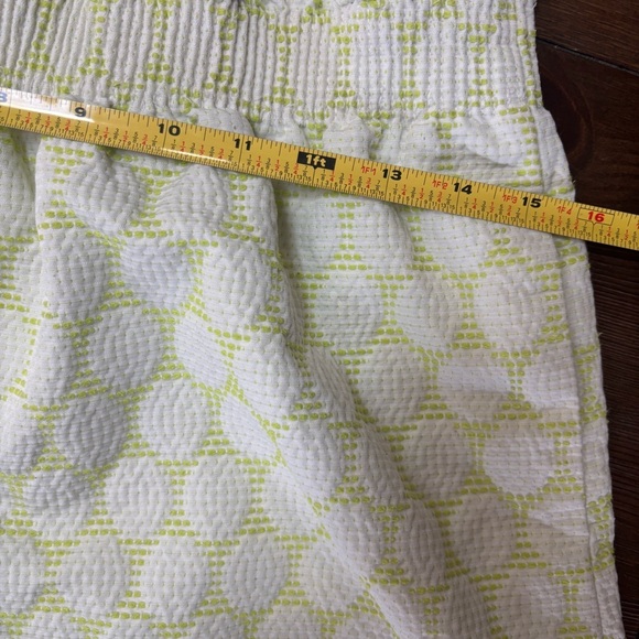 💚J CREW MINI SKIRT CASUAL COMFY PAPER BAG WAIST LIME GREEN & WHITE SZ 6💚 - Picture 7 of 13